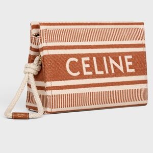 THAIS POUCH IN STRIPED TEXTILE WITH CELINE